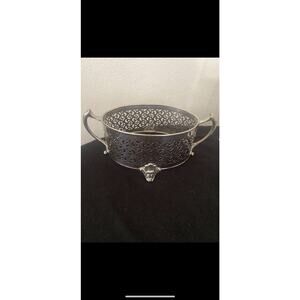 Vintage PYREX Casserole Dish 1qt O’ Mara Specialty Silver Metal